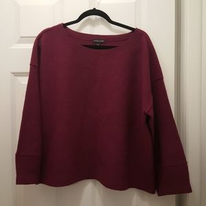 Eileen Fisher Maroon Cropped Sweater XL